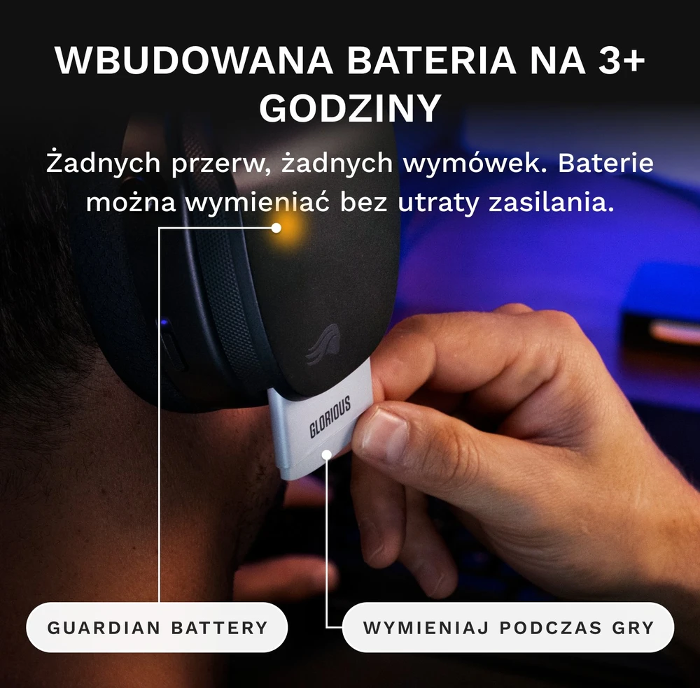 Ausinės Glorious GHS Belaidės InfinitePlay Juoda (GLO-A-5-PC-BLK)