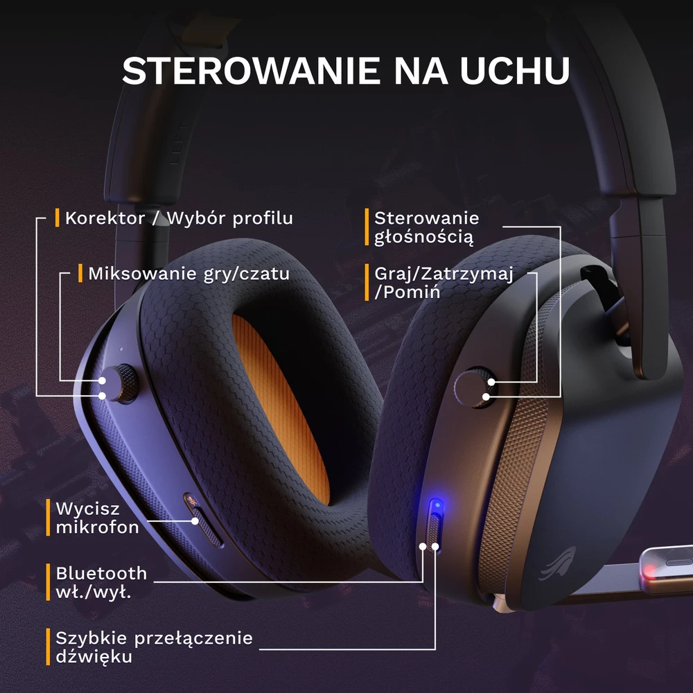 Ausinės Glorious GHS Belaidės InfinitePlay Juoda (GLO-A-5-PC-BLK)