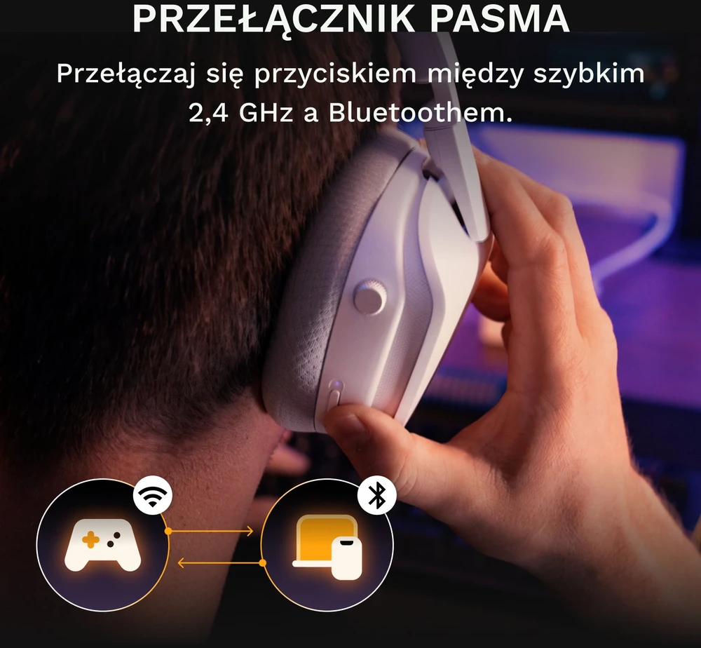 Ausinės Glorious GHS Belaidės InfinitePlay Balta (GLO-A-5-PC-WHT)