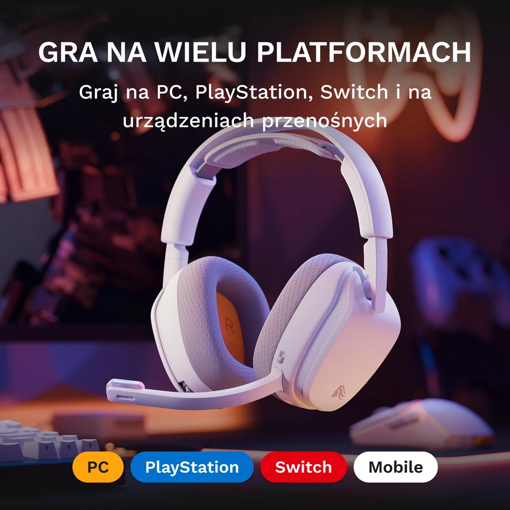 Ausinės Glorious GHS Belaidės InfinitePlay Balta (GLO-A-5-PC-WHT)