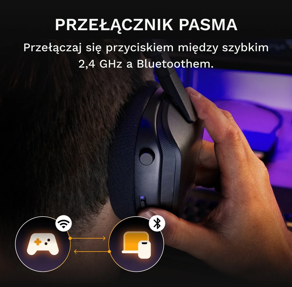 Ausinės Glorious GHS Belaidės InfinitePlay Juoda (GLO-A-5-PC-BLK)