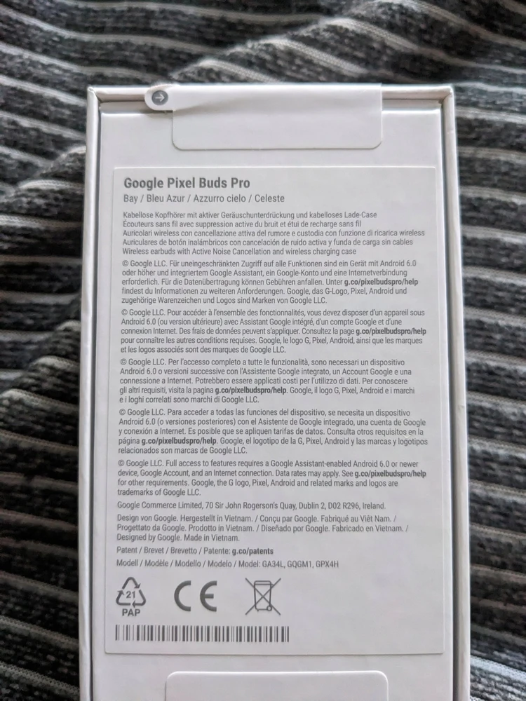 Ausinės Google Pixel Buds Pro mėlynos spalvos