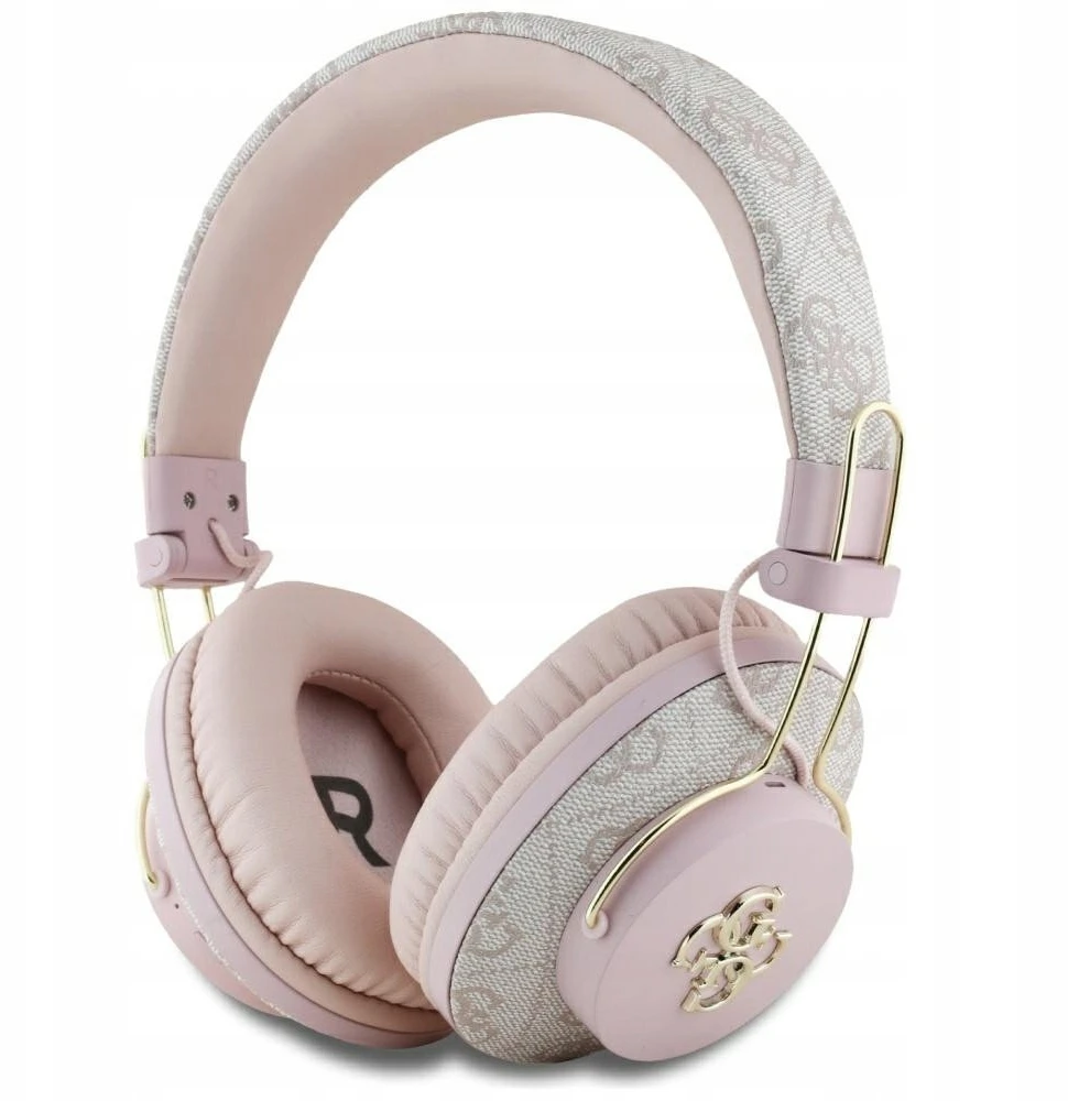 Guess PU 4G Metal Logo ENC belaidės ausinės rožinės spalvos
