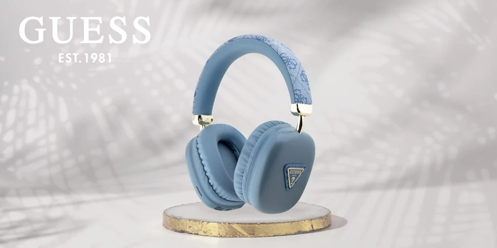 Guess 4G Triangle Logo - Belaidės Over-Ear Ausinės Bluetooth V5.3 mėlynas