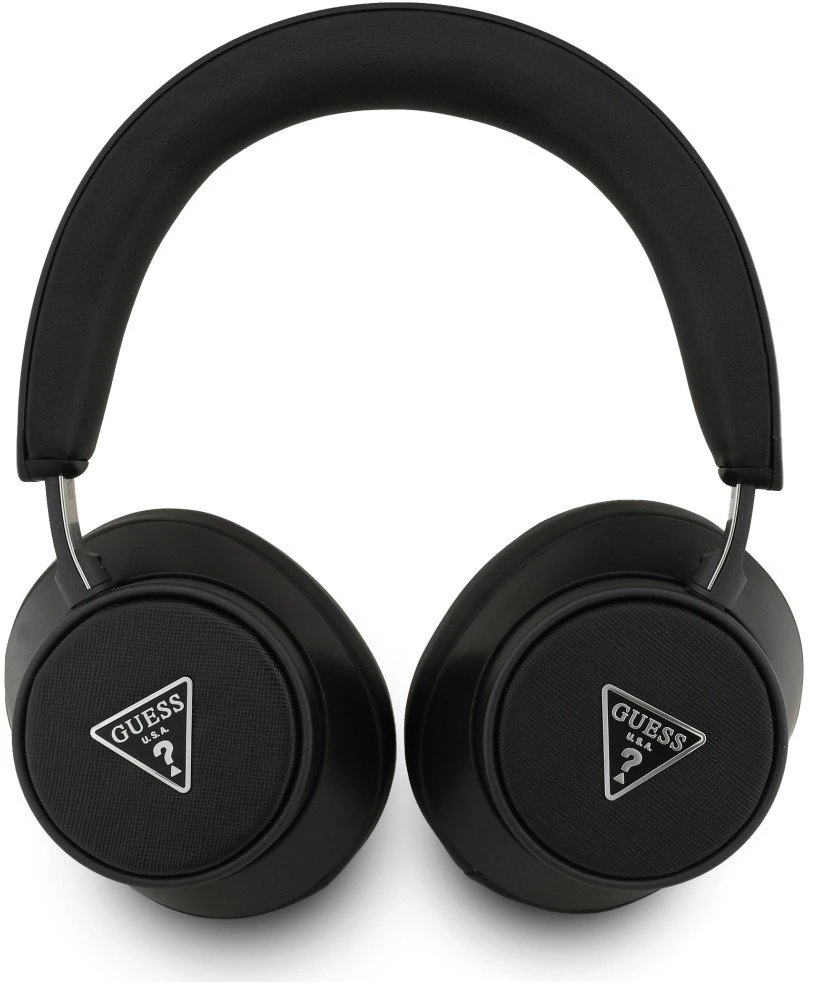 Guess PU Saffiano Triangle Logo ENC belaidės ausinės juodos spalvos