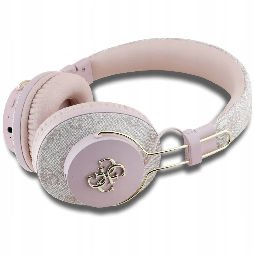 Guess PU 4G Metal Logo ENC belaidės ausinės rožinės spalvos