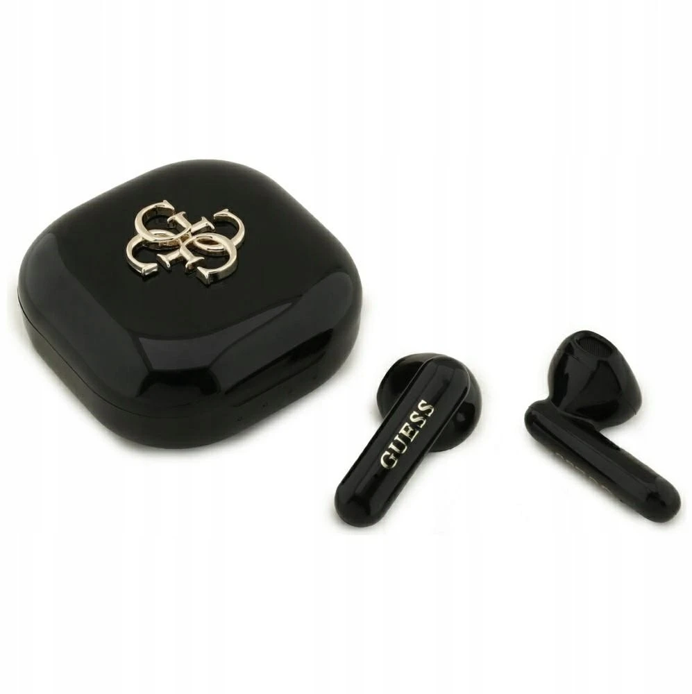 TWS Guess 4G Metal Logo ausinės juodos spalvos
