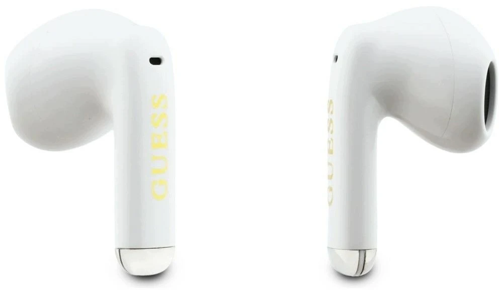 Guess Auksinė Line Glossy Classic Logo TWS belaidės ausinės violetinės spalvos