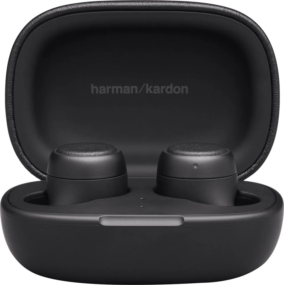 Harman Kardon Fly TWS juodos ausinės įkrovimo dėkliuke