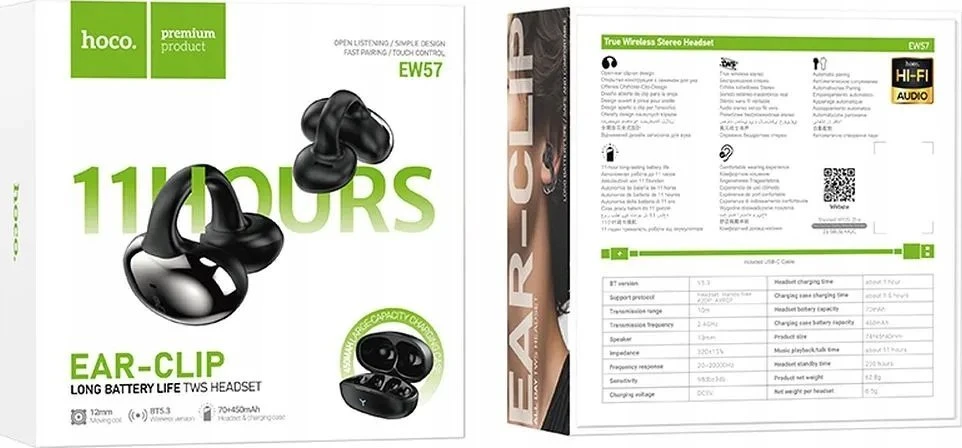 HOCO belaidės bluetooth ausinės TWS EW57 juodas