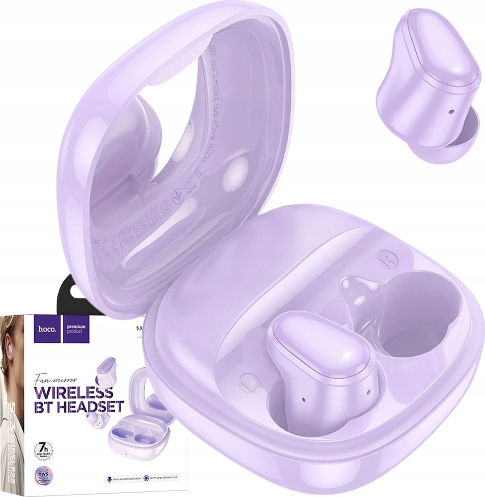 HOCO belaidės ausinės bluetooth TWS EQ13 violetinė