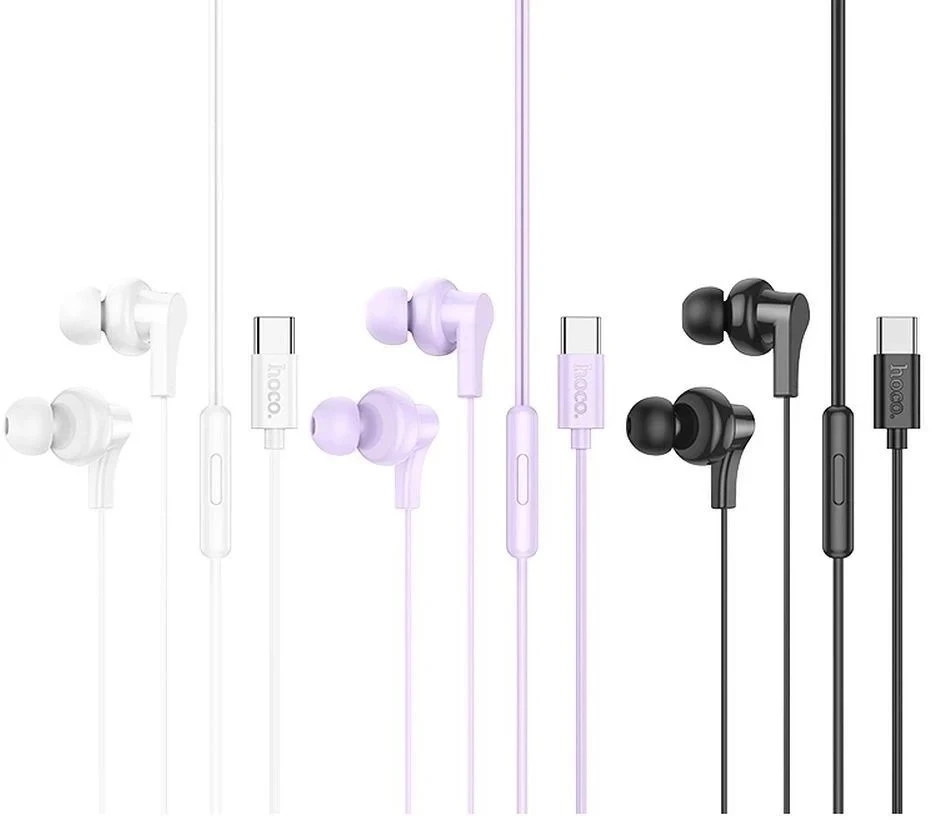 Wire ausinės USB C Hoco M114 baltas