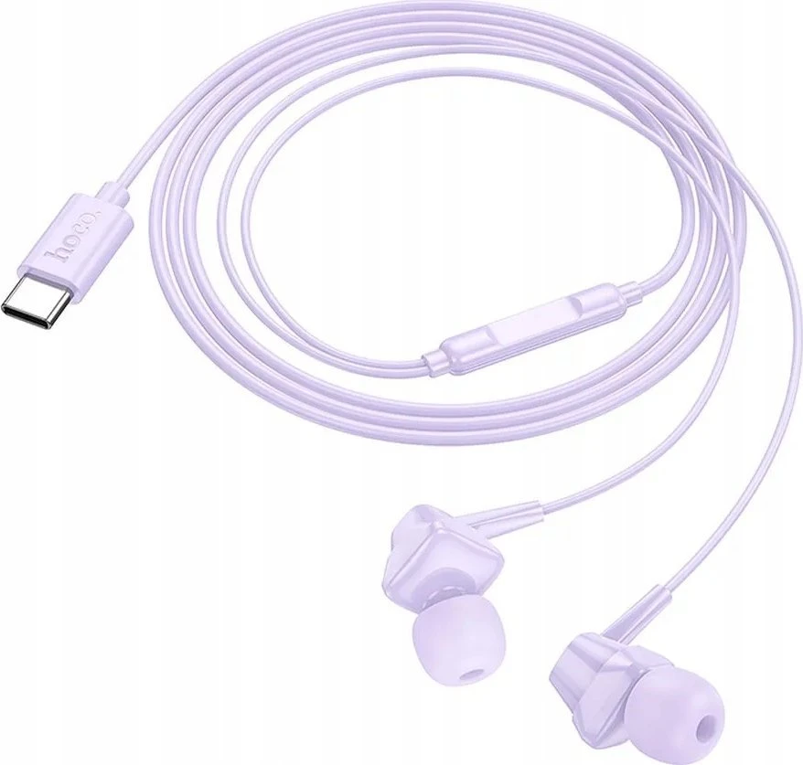 HOCO wire ausinės Lightning su mikrofonu M113 violetinė
