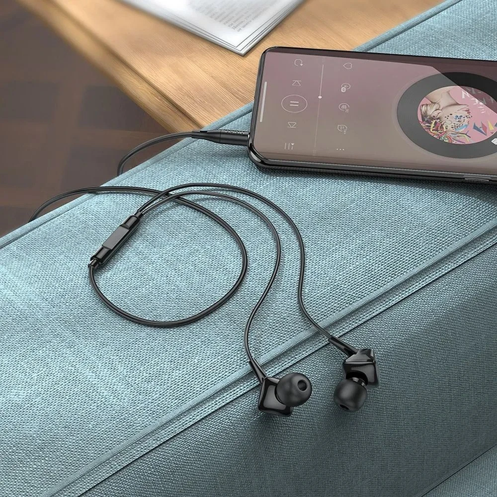 HOCO wire ausinės Lightning su mikrofonu M113 juodas