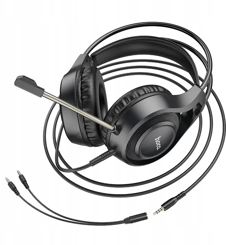 Wire ausinės Jack 3,5 mm Hoco W106 juodas