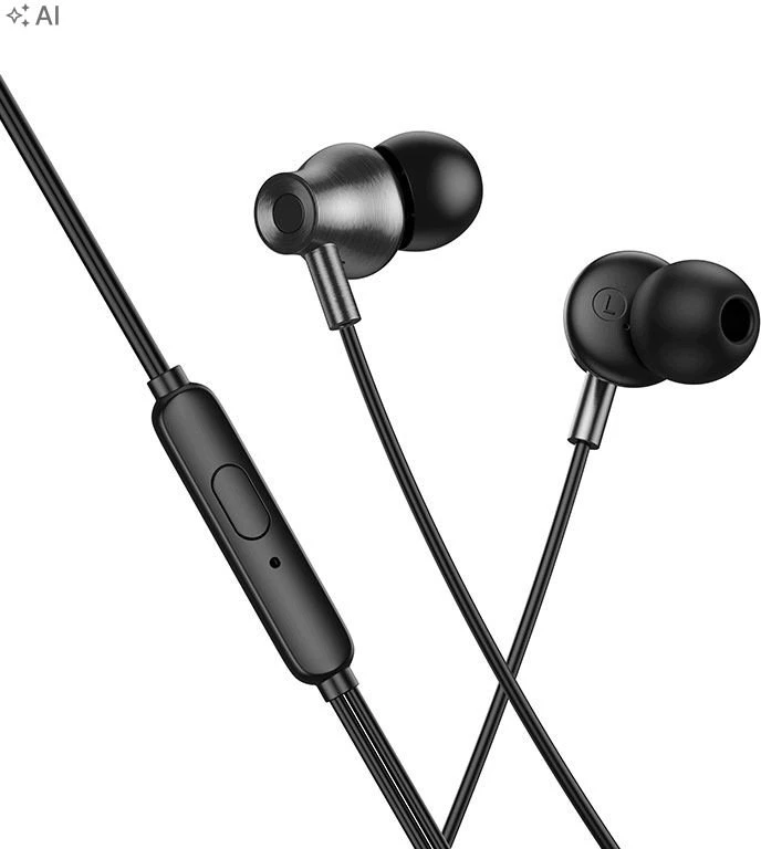 su laidu ausinės su mikrofonu Jack 3,5 mm/ USB C Hoco M119A juodas