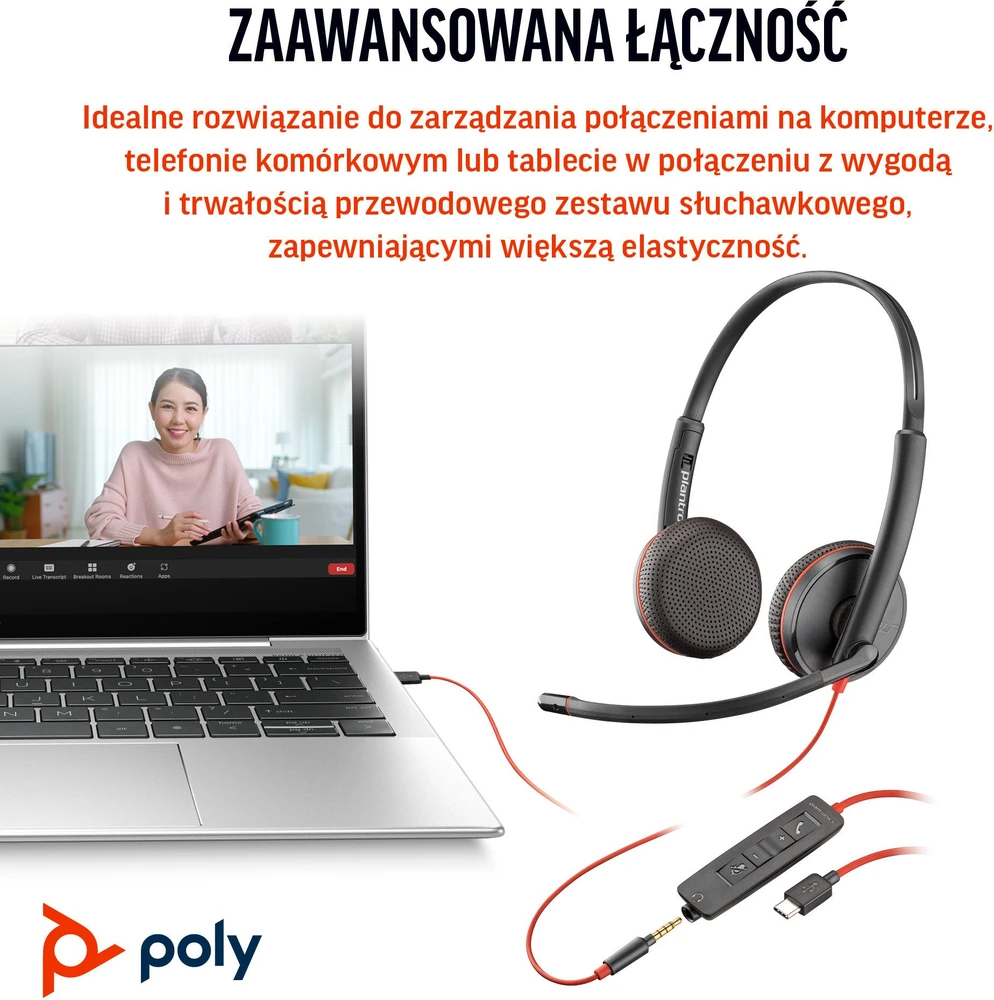 Ausinės HP Blackwire 3225 Stereo USB-C
