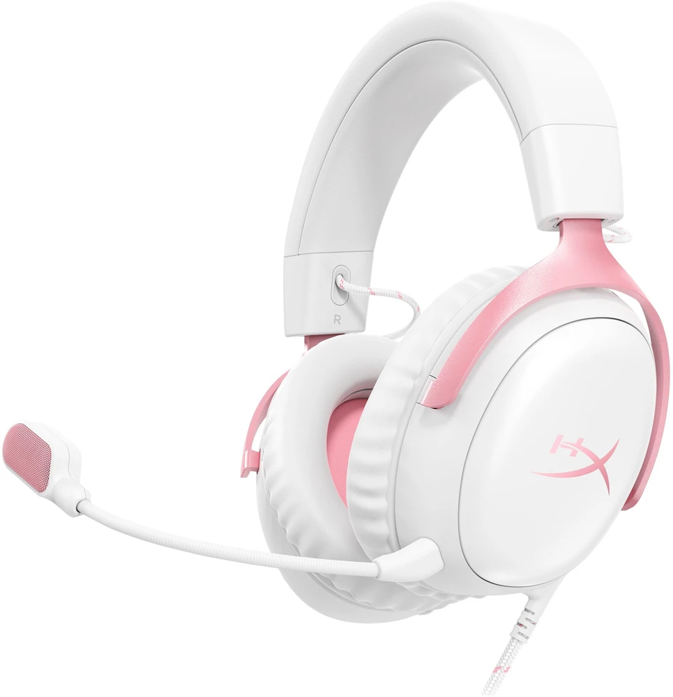 Ausinės HyperX Hewlett Packard (HP) Debesis III BALTA/ROŽINĖ