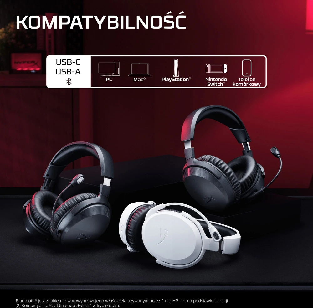 HyperX Hewlett Packard (HP) „Cloud Stinger 3“ – belaidės žaidimų ausinės, juodos