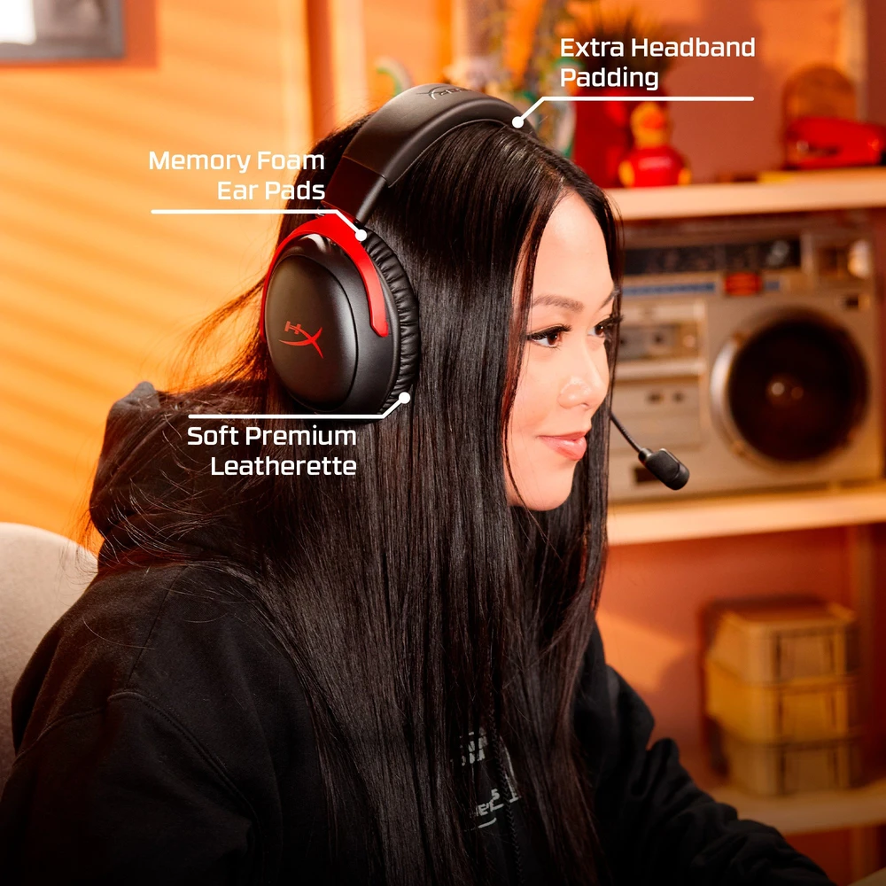 HyperX Cloud III bevieles ausines su patogumo zymomis