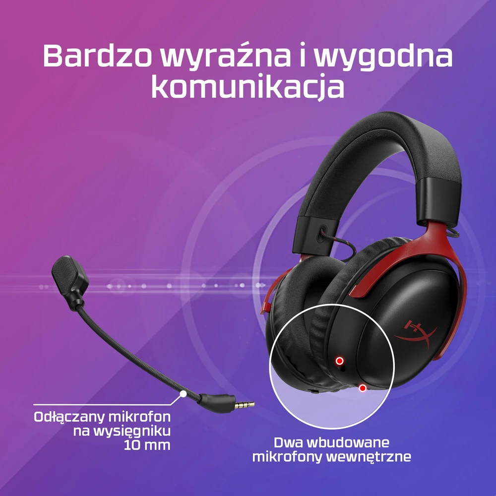 Hewlett Packard (HP) HP HyperX Cloud III S Belaidės Ausinės Juodas-Raudona