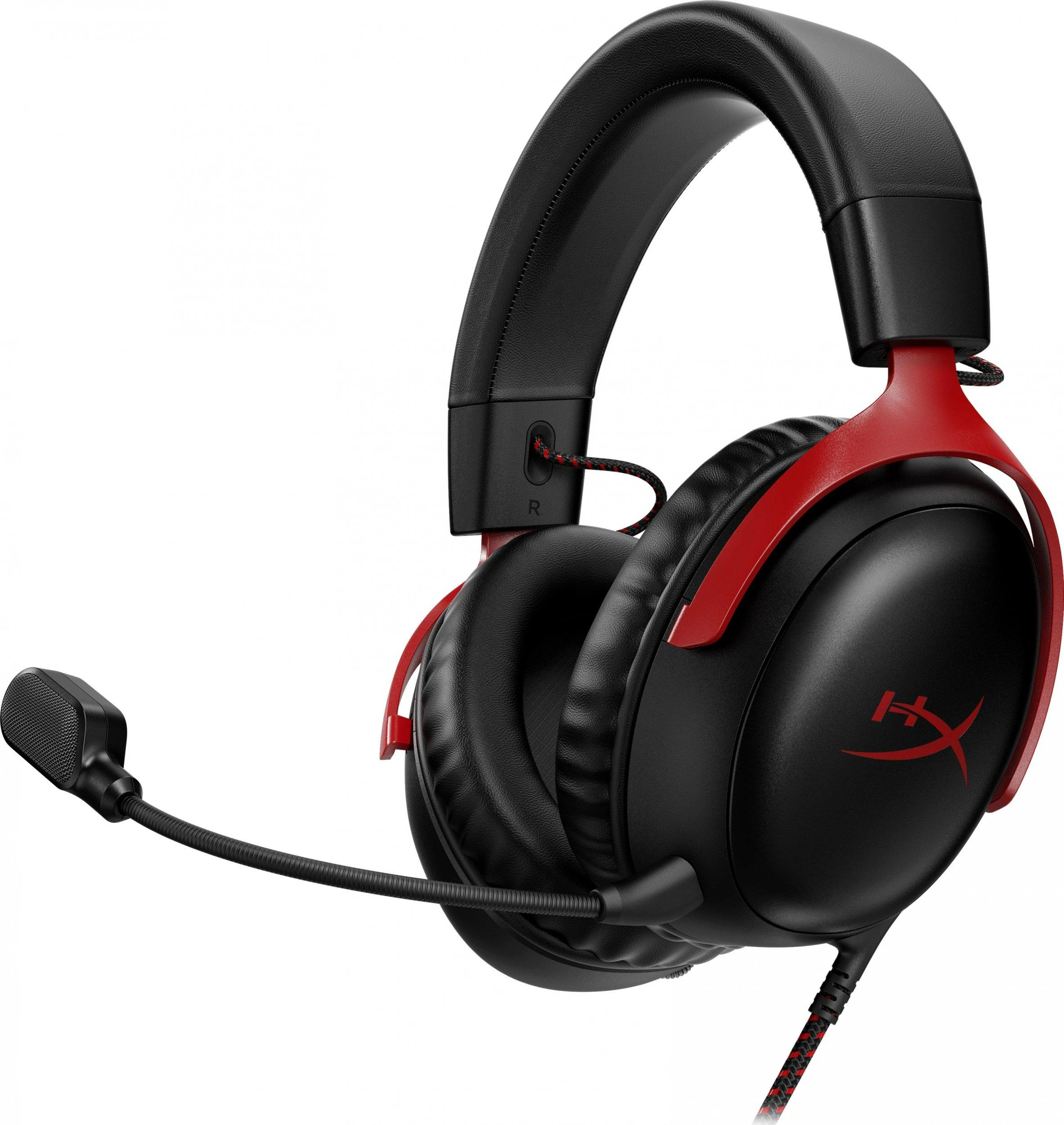 HyperX Cloud III ausinės su mikrofonu ir raudonais akcentais