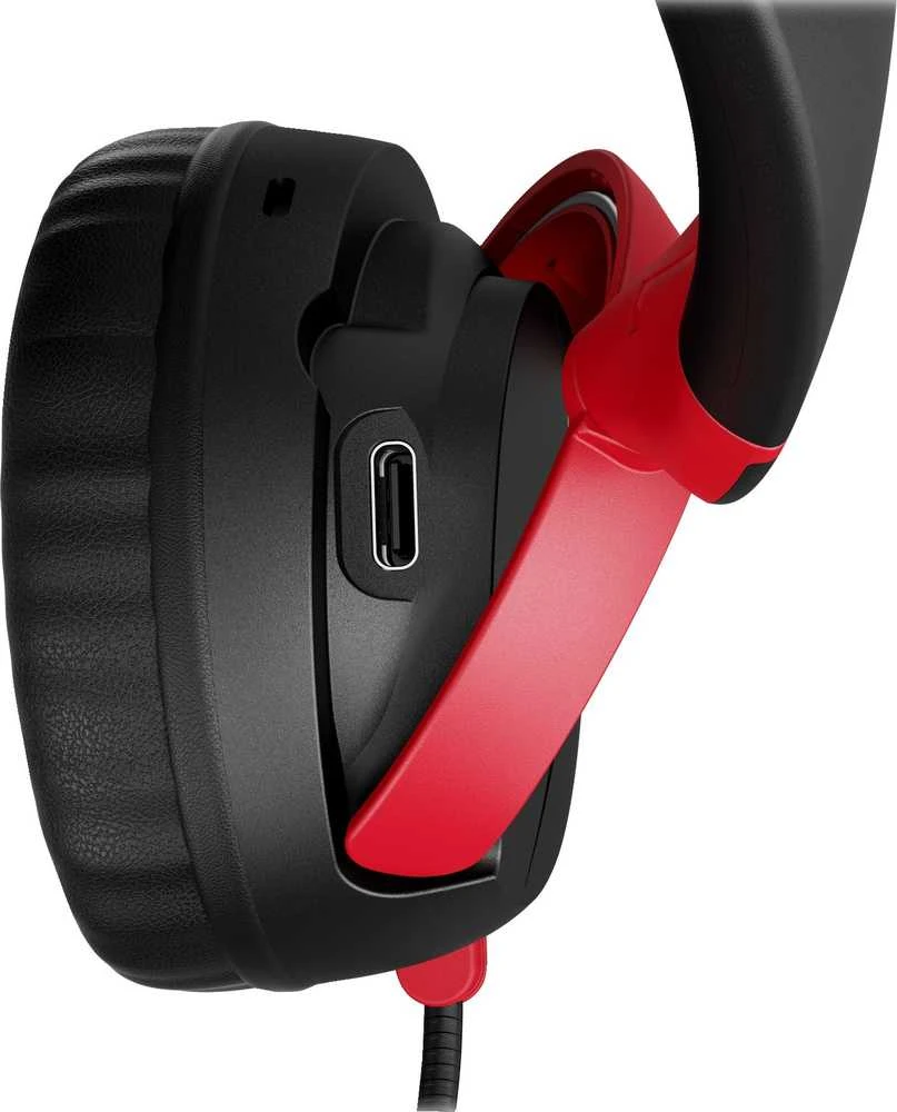 Belaidės žaidimų ausinės HP HyperX Cloud Mini (7G8F1AA), Juodos ir raudonos spalvos