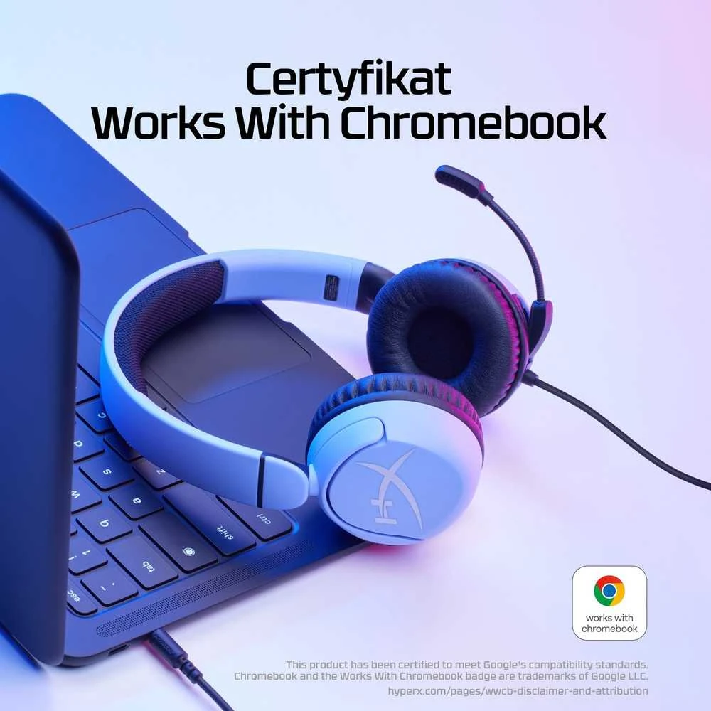 HyperX Cloud mini violetinės ausinės su Chromebook sertifikatu