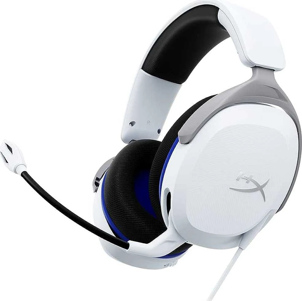 HyperX Cloud Stinger 2 žaidimams skirtos ausinės su laidu, skirtos PS4/PS5 konsolėms, Baltos