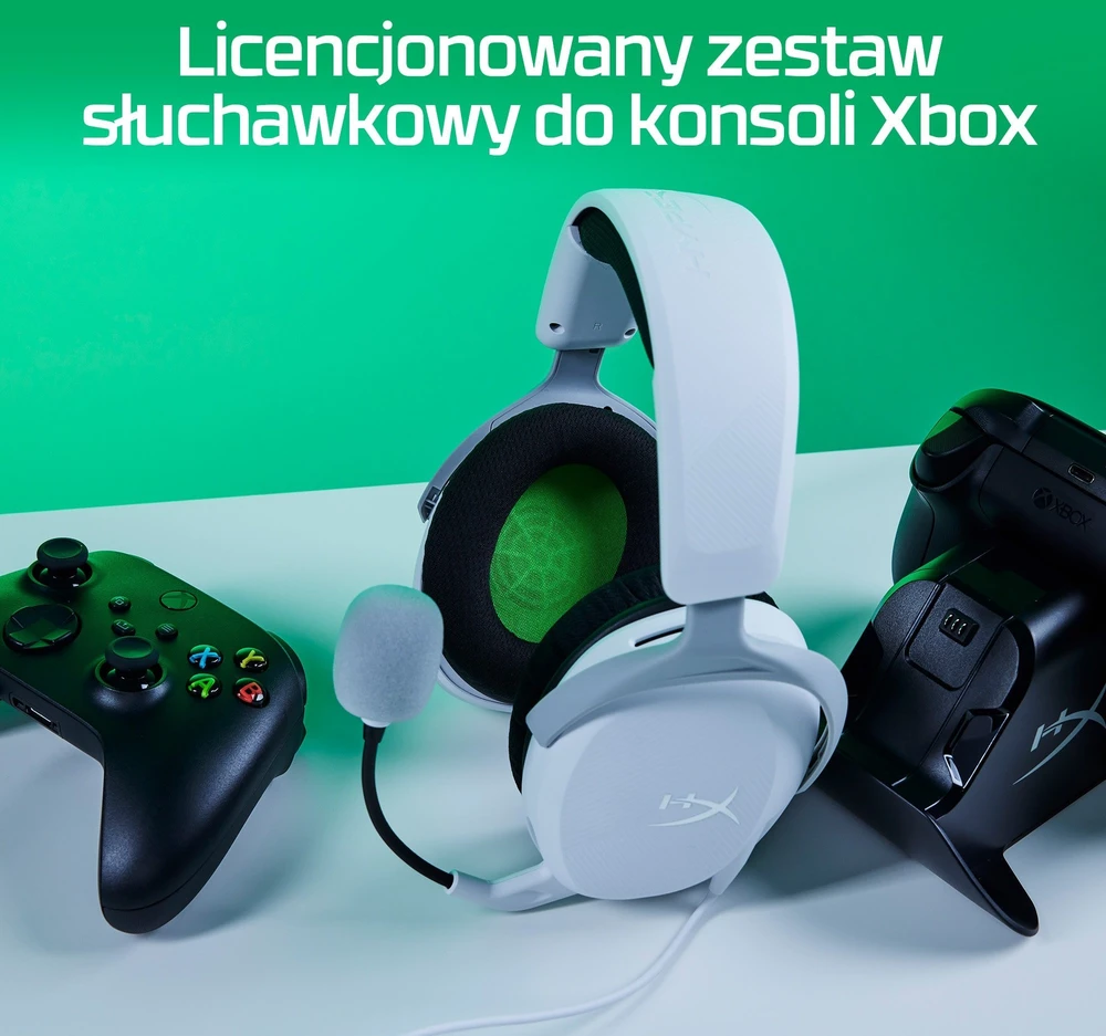 HyperX CloudX Stinger 2 Core Gaming žaidimų ausinės, skirtos Xbox konsolėms, Baltos