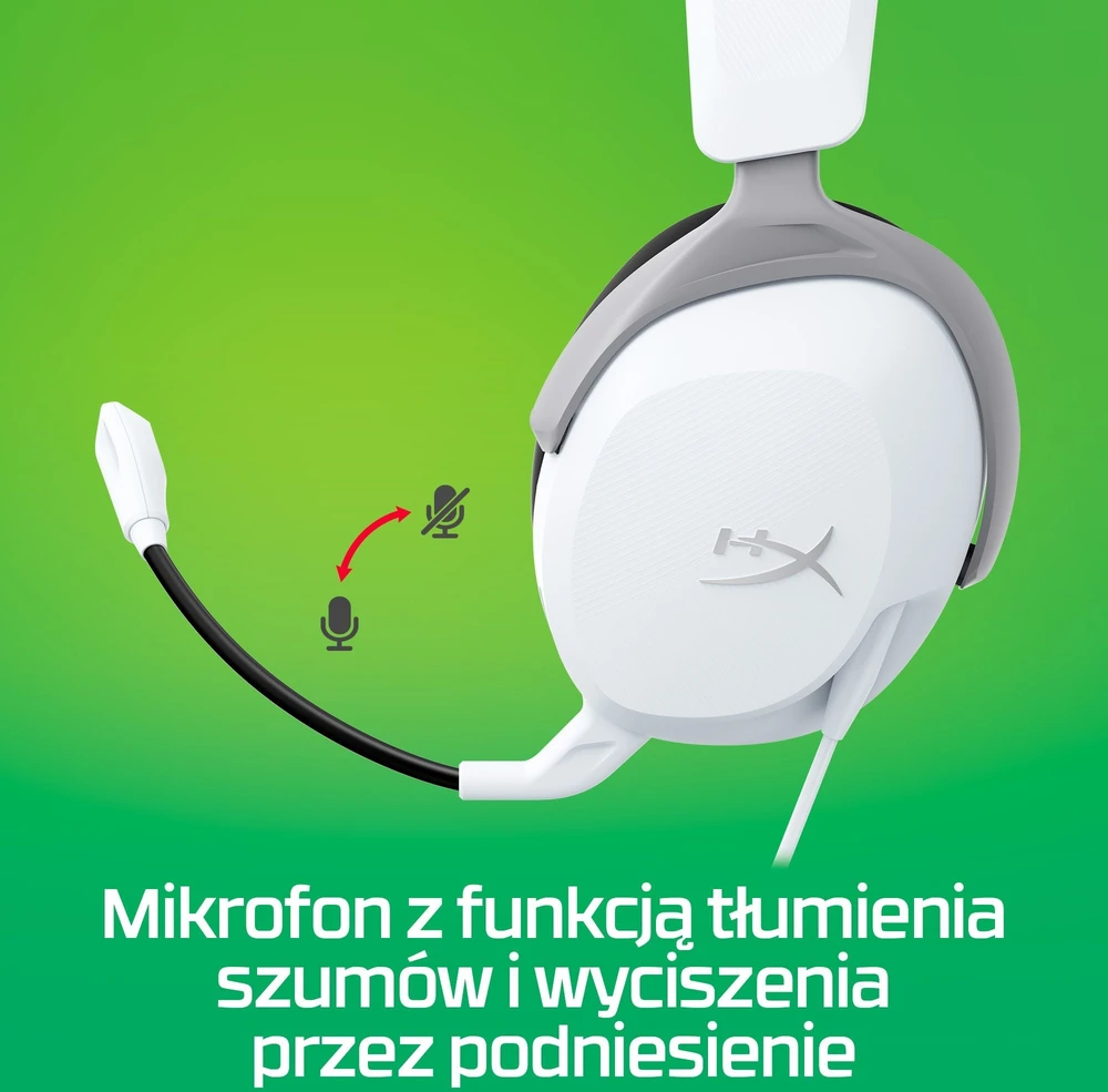 HyperX CloudX Stinger 2 Core Gaming žaidimų ausinės, skirtos Xbox konsolėms, Baltos