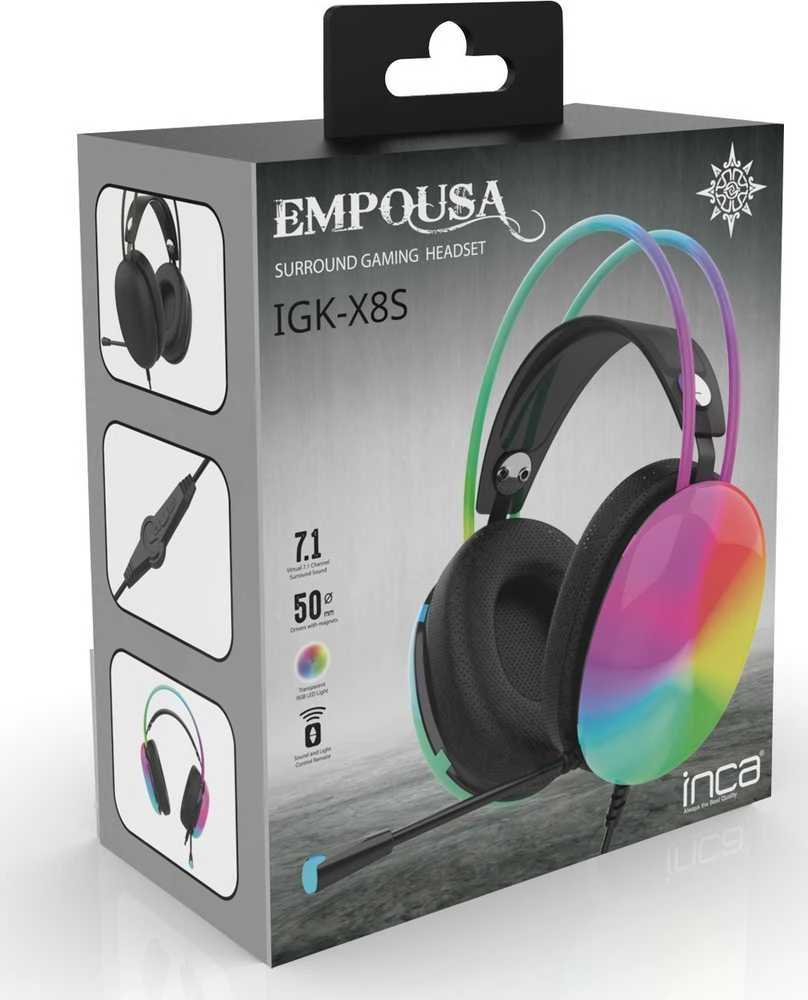 Inca IGK-X8S žaidimų ausinės dėžutėje