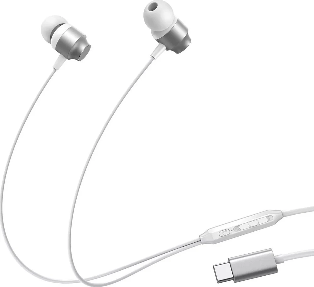 Ausinės Joyroom JR-EC06 Type-C sidabrinės
