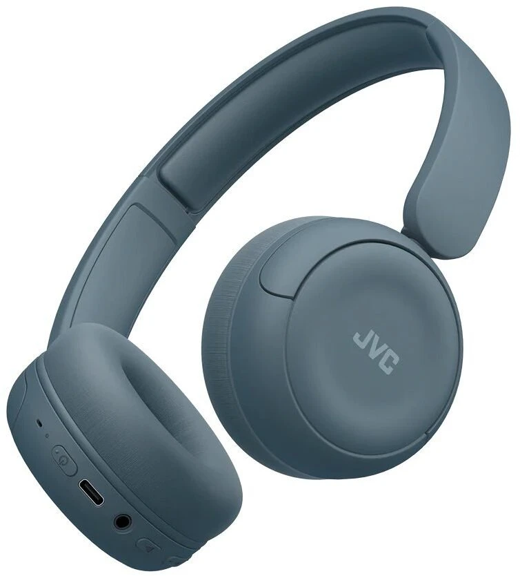 JVC, HA-S59W-AU, retro mėlynos sp. dinaminės ausinės, mikrofonas