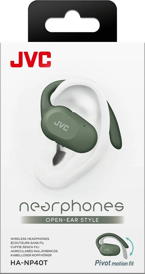 JVC, HA-NP40T-GU, žalios sp. dinaminės ausinės