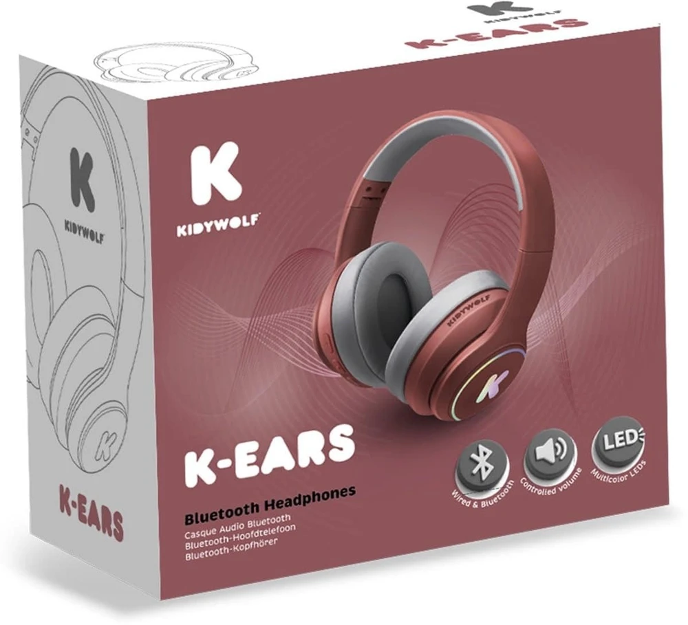 Kidywolf „Bluetooth“ ausinės, raudonos