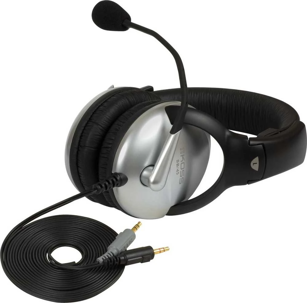 Koss | Ausinės | SB45 | su laidu | Ant ausų uždedamos | Mikrofonas | Sidabrinis/Juodas | Noise canceling