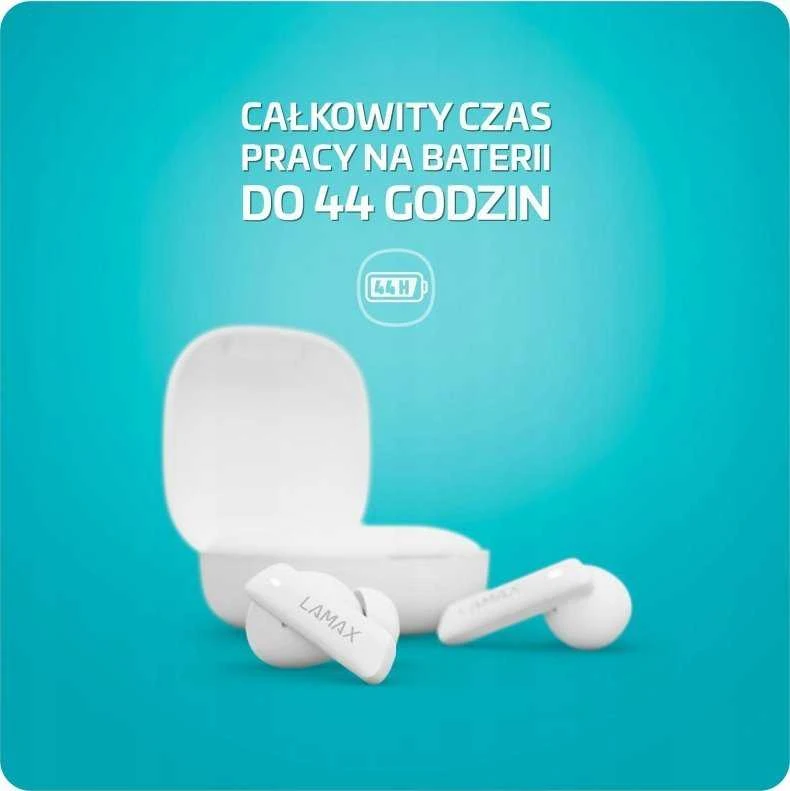 Ausinės Lamax In-Ear Clips1 ANC baltas BT 5.3 Akku 44 Std. retail
