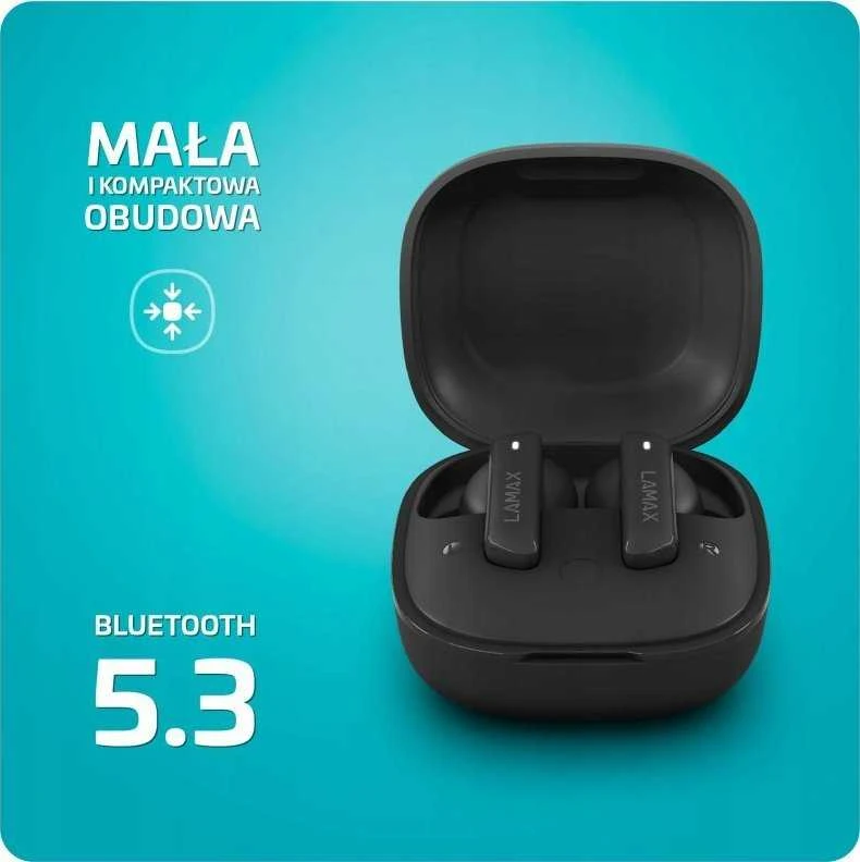 Ausinės Lamax Clips1 ANC Laisvų rankų įranga Bevielis Įkišamos į ausį Skambučiai / muzika C tipo USB Bluetooth Juoda