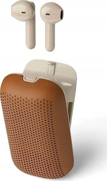 „Lexon Speakerbuds“ belaidės ausinės su „Bluetooth“ garsiakalbiu, camel LA127C