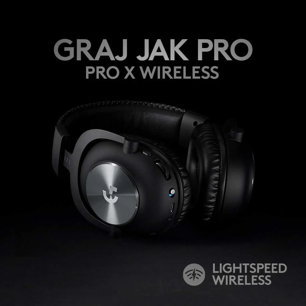 Belaidės žaidimų ausinės Logitech PRO X serijos, Juodos spalvos