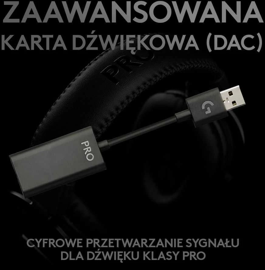 Belaidės žaidimų ausinės Logitech PRO X serijos, Juodos spalvos