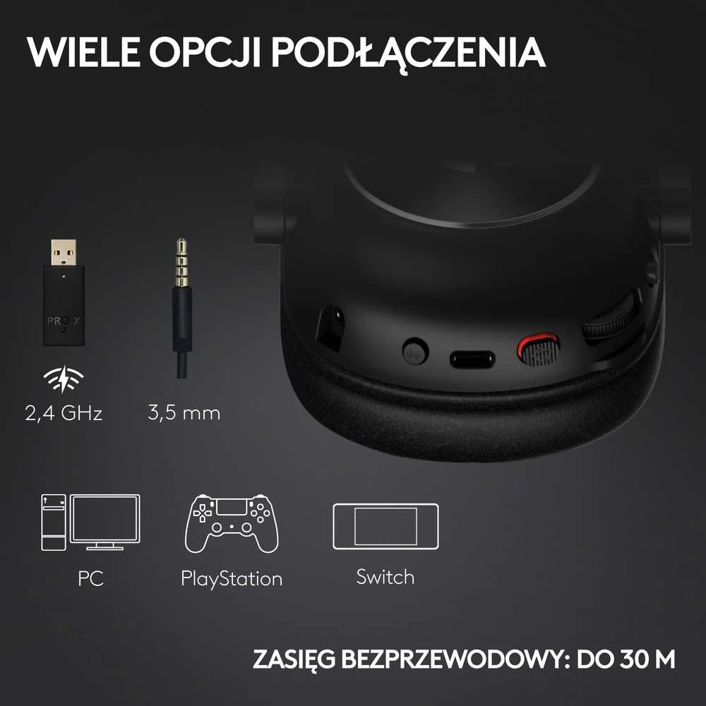 Logitech G Pro X 2 Lightspeed belaidės ausinės žaidimams, Baltos spalvos