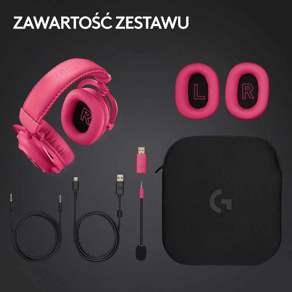 Logitech G Pro X 2 Lightspeed belaidės ausinės žaidimams, Rožinės spalvos