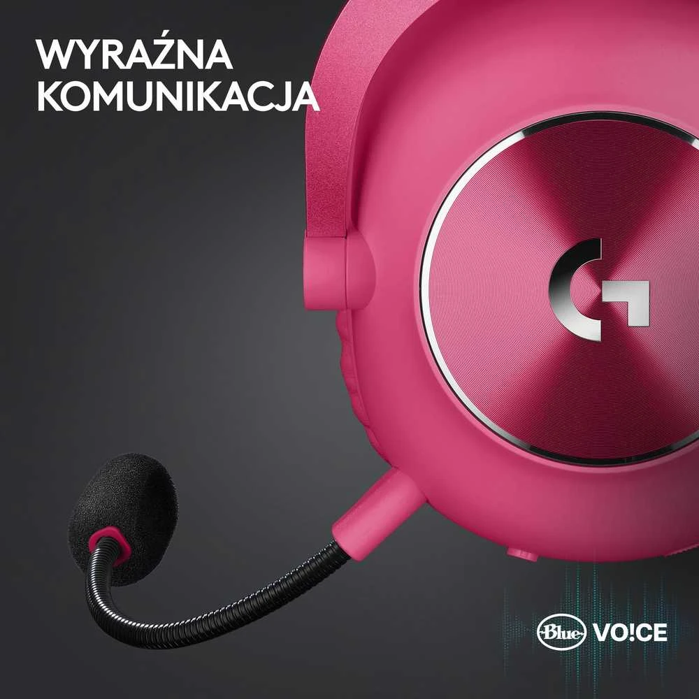 Logitech G Pro X 2 Lightspeed belaidės ausinės žaidimams, Rožinės spalvos