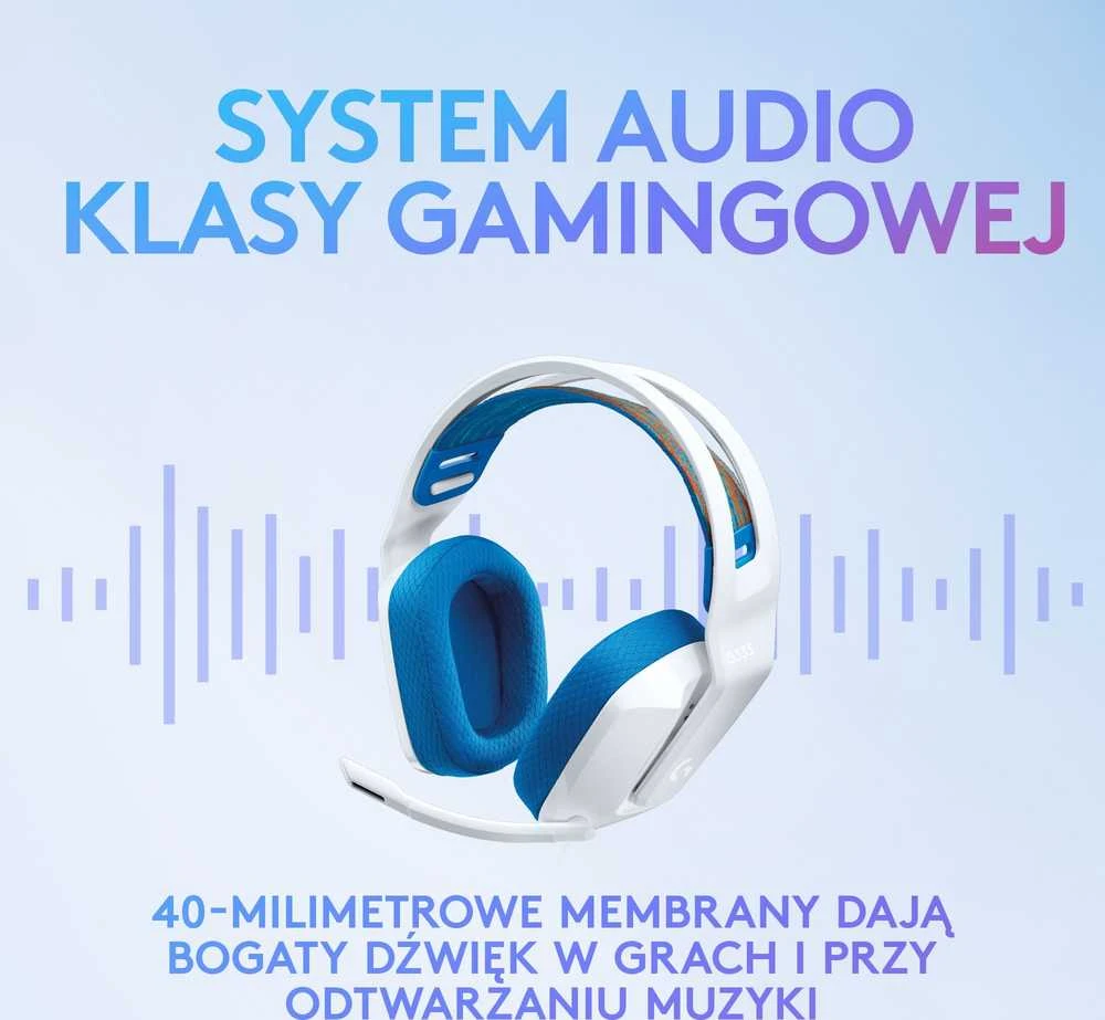 Laidinės žaidimų ausinės Logitech G335, baltos spalvos