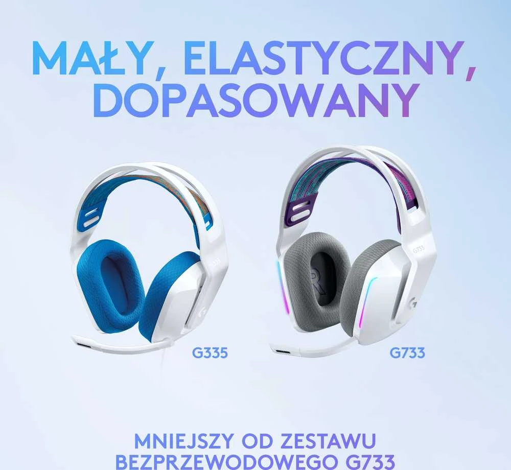 Laidinės žaidimų ausinės Logitech G335, baltos spalvos