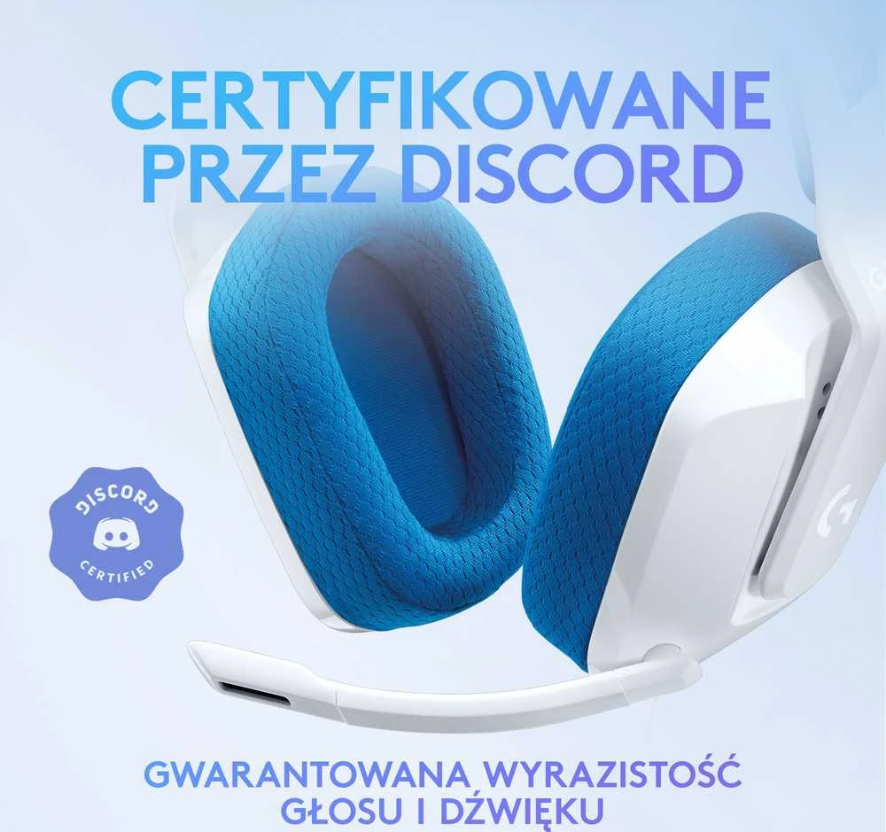 Laidinės žaidimų ausinės Logitech G335, baltos spalvos