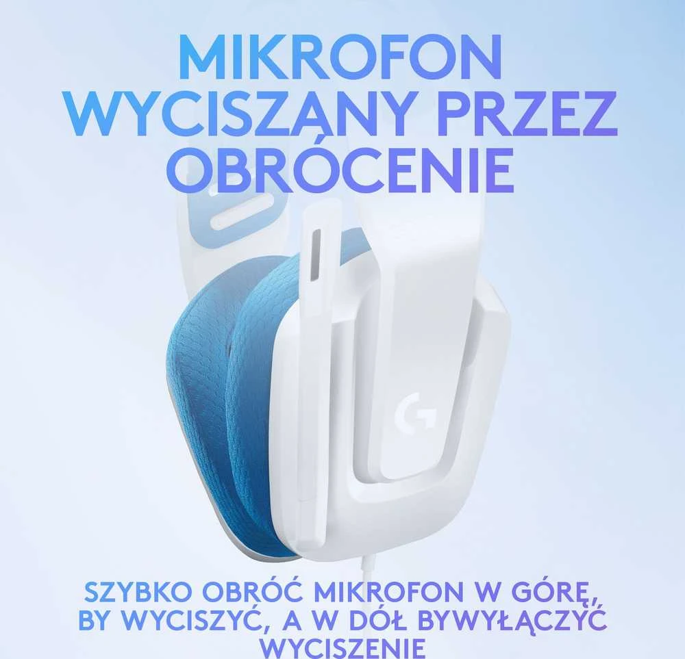 Laidinės žaidimų ausinės Logitech G335, baltos spalvos