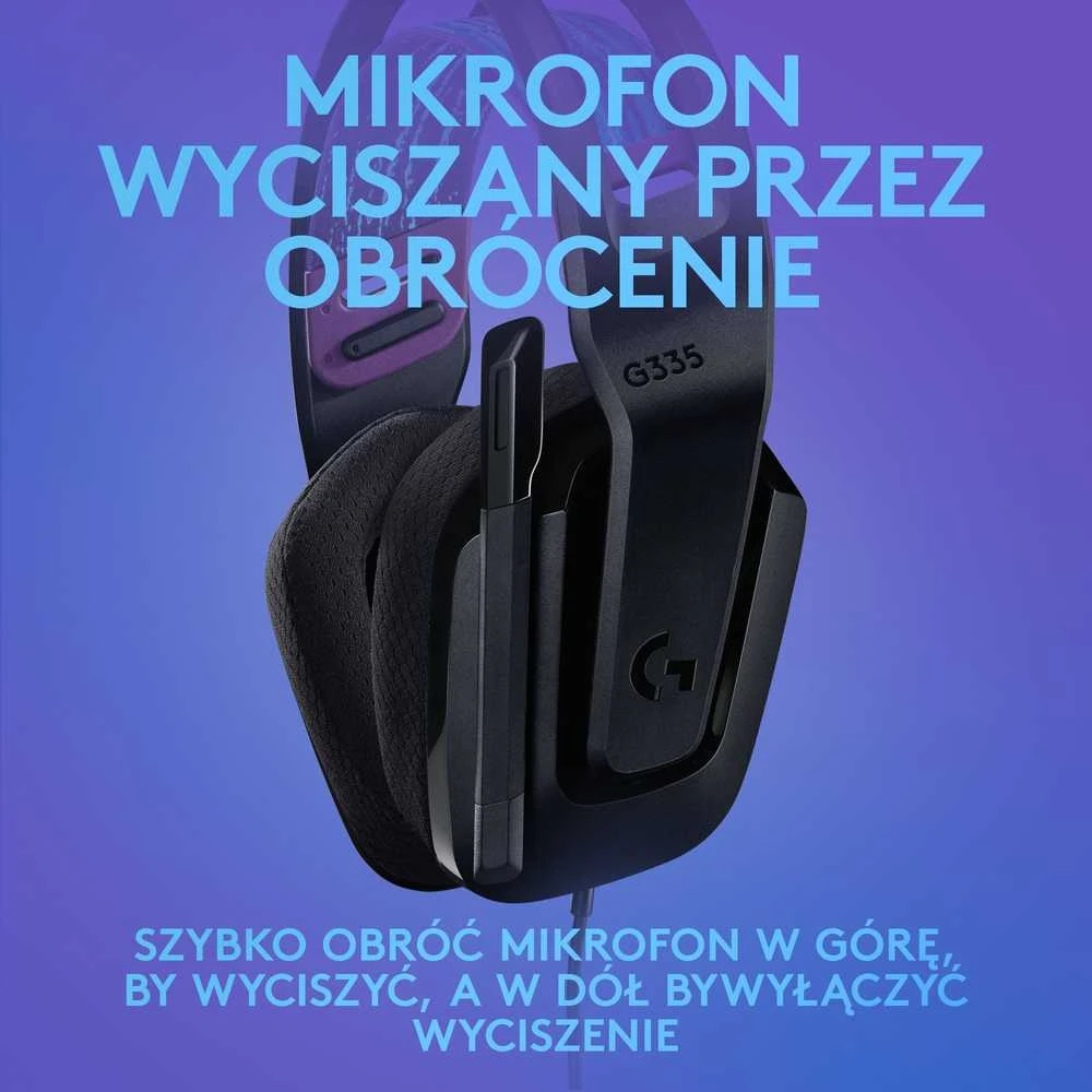 Laidinės žaidimų ausinės Logitech G335, juodos spalvos